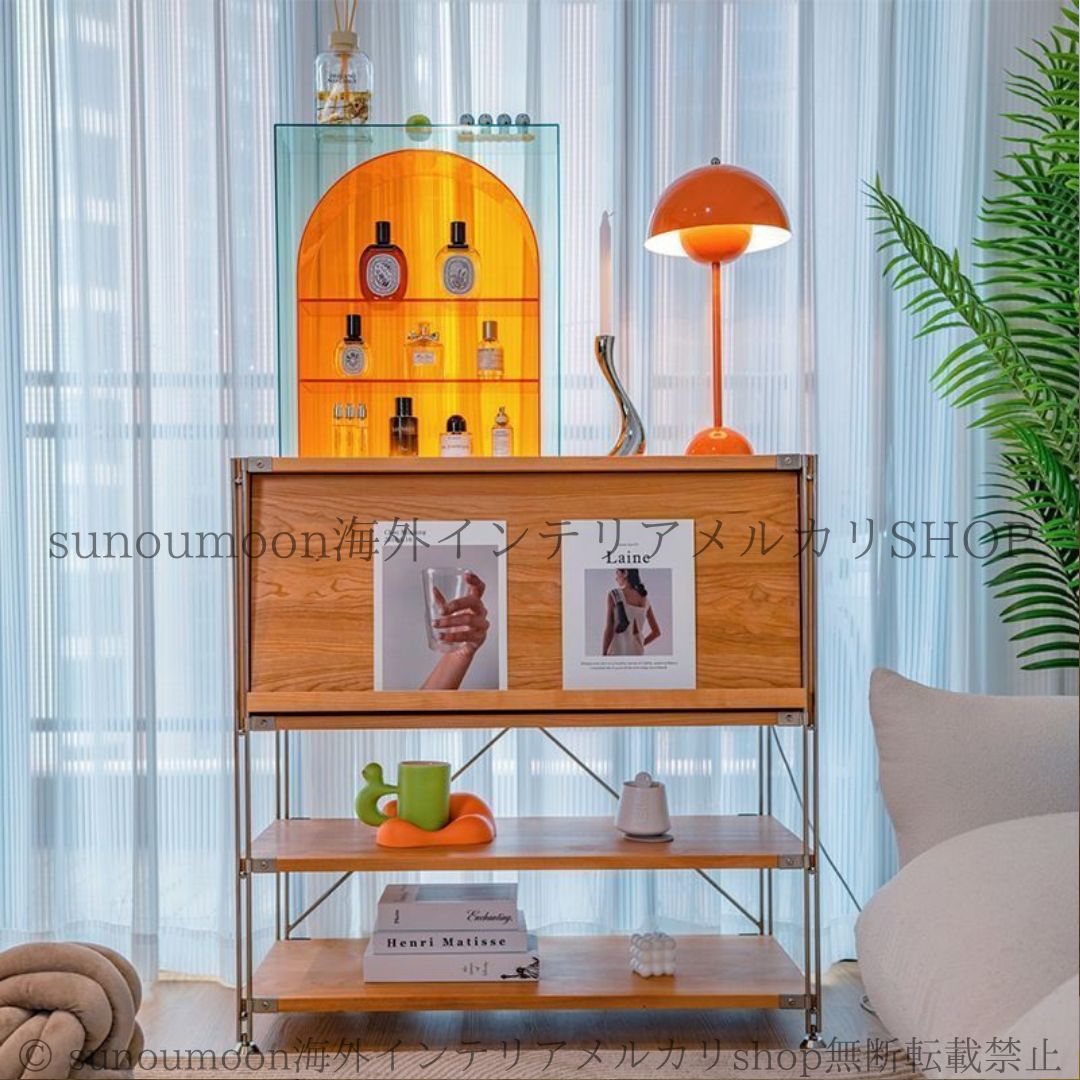 ディスプレイ ミニラック アーチ形 3段 おしゃれ かわいい インテリア 北欧 収納 ケース ロッカー 棚 シェルフ 韓国 オレンジ MARWIL-DEMENAGEMENTS_CH