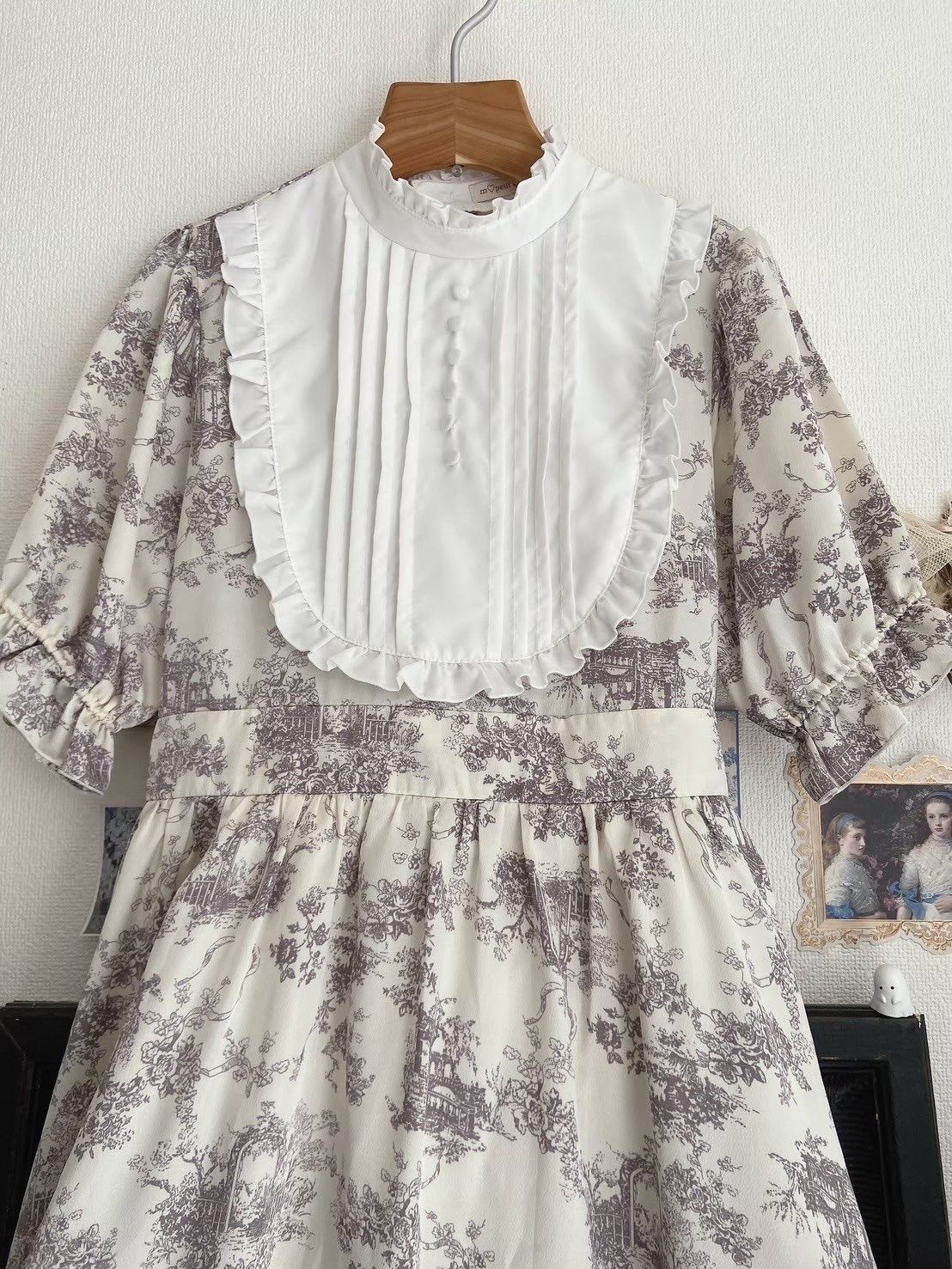 m petit by misako トワルドジュイ柄ロングワンピース m♡petit by misako 大きいサイズ】トワルドジュイ柄