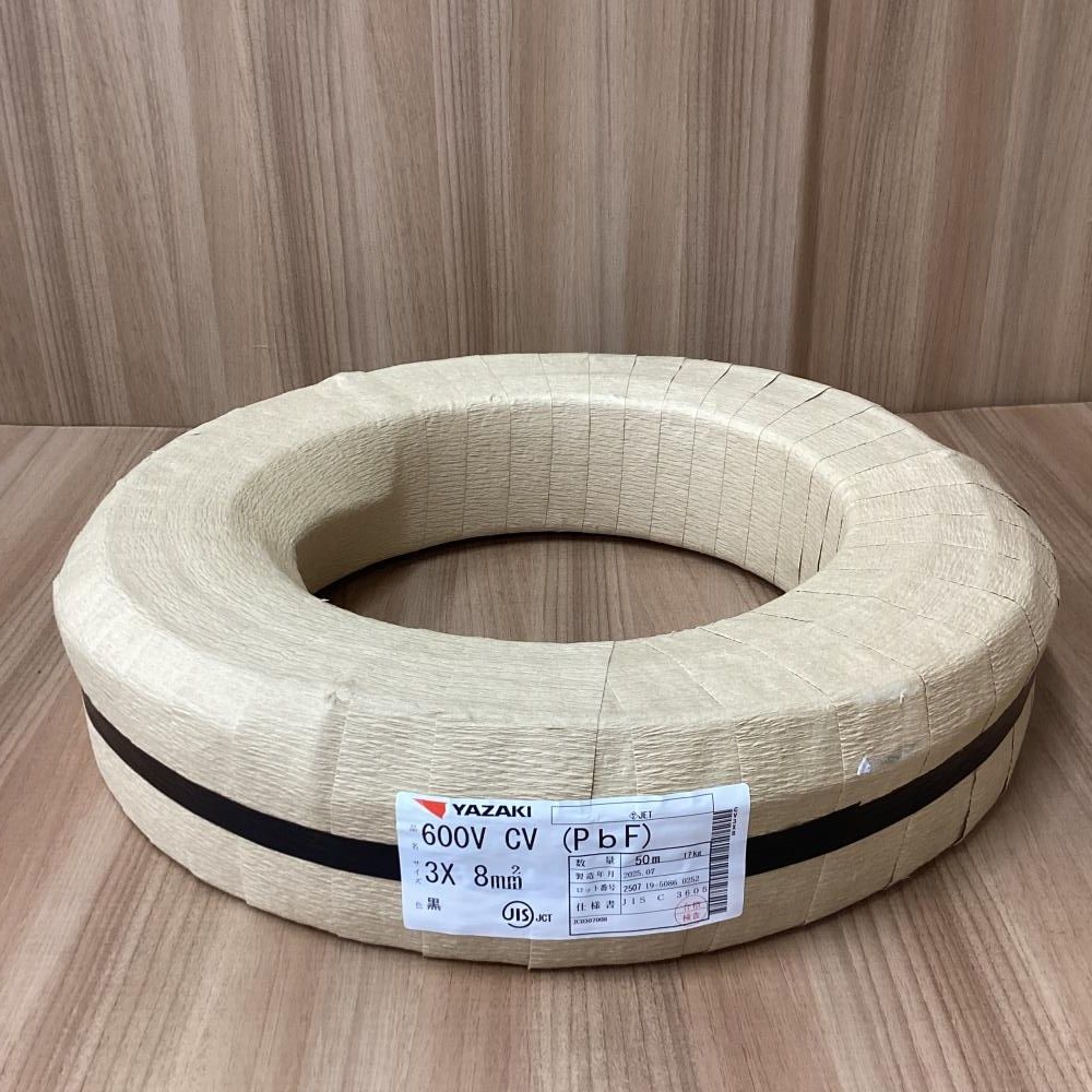 未使用品】YAZAKI 600V-CV 3x8mm2 CVケーブル 50m - メルカリ