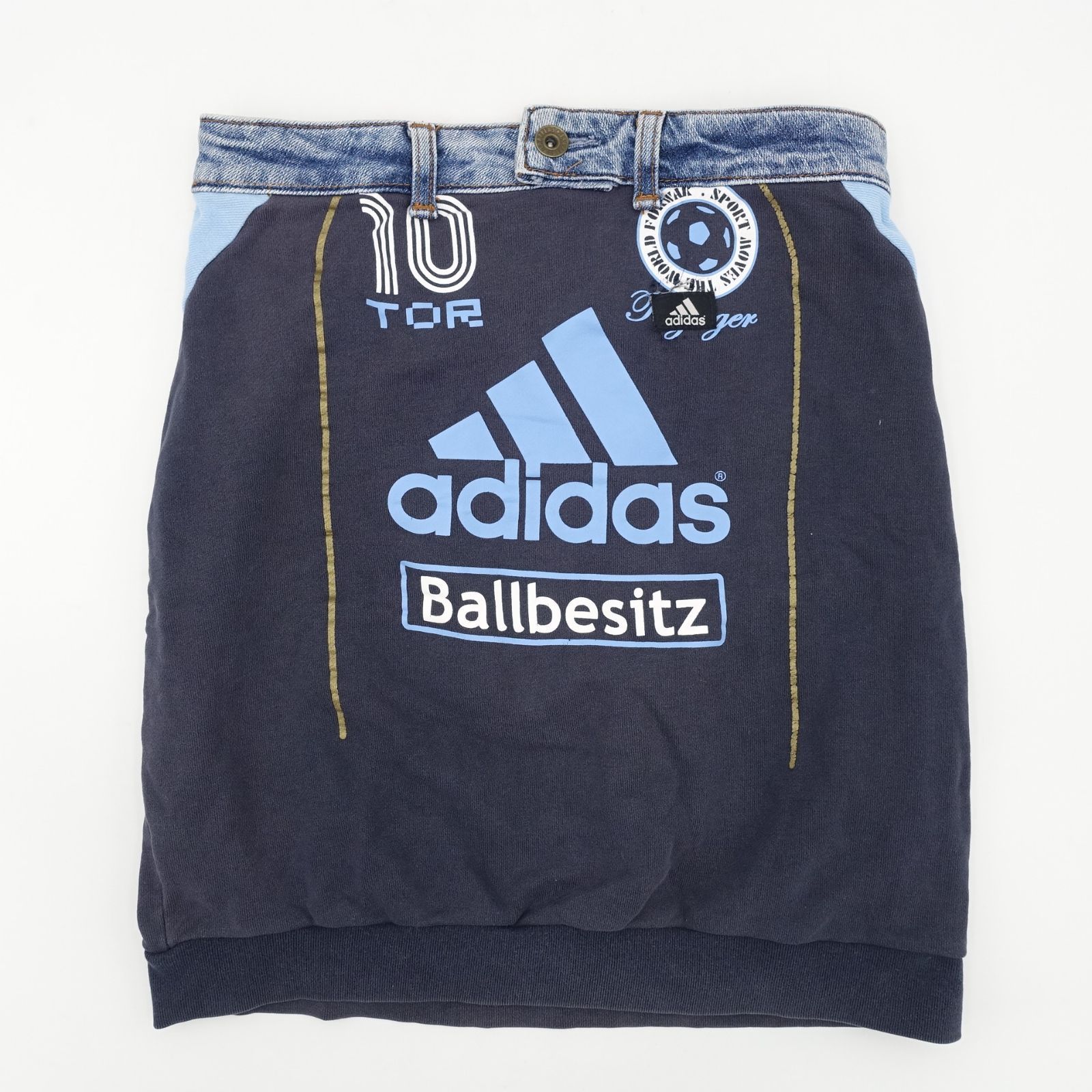 adidasリメイクデニム adidas GLAMOROUSJANEリメイク デニムスウェット ベアトップ F