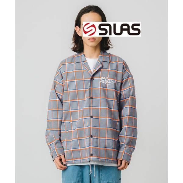 コーチジャケット アウター ブルゾン ジャケット サイラス パーカー 上着 SILAS PLAID COACH JACKET 110231021003 メンズ レディース スプリングコート  シャツ オレンジ