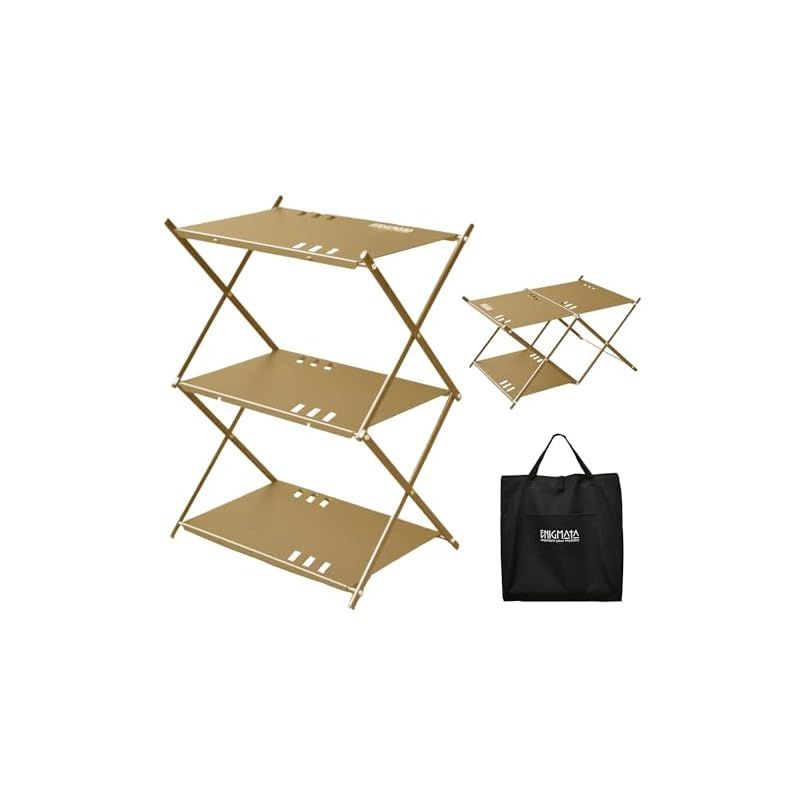 ENIGMATA エニグマタ 3段フィールドラック キャンプ ラック 多機能 3WAY フィールドラック. camping キャンプ用品. 天板 棚 折りたたみ棚 キャンプラック Beige