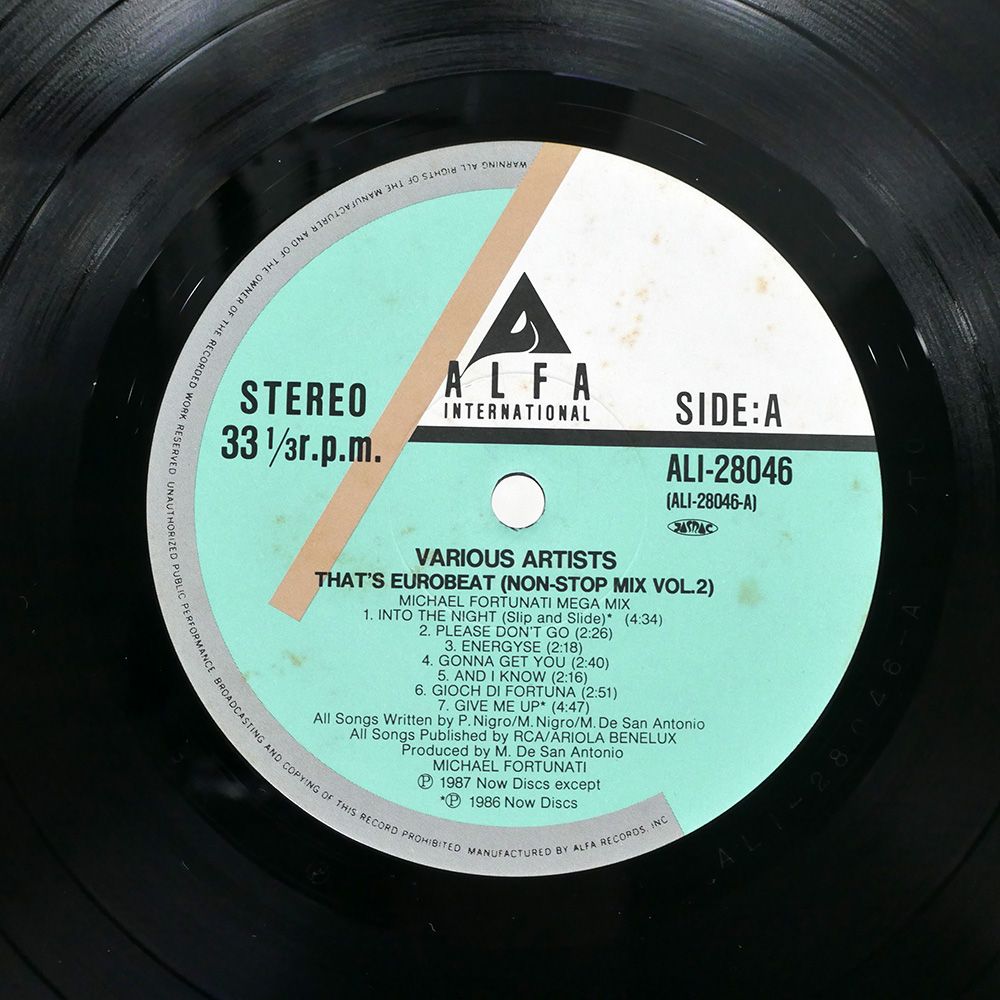 帯付き 国内盤 VA/THAT'S EUROBEAT - NON-STOP MIX VOL. 2/ALFA