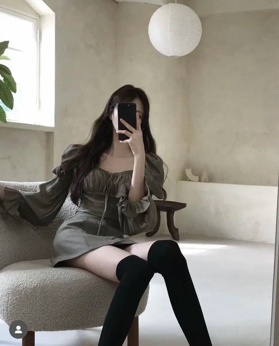 ラベルルブラン 르망 クロップド ブラウス - ハート スカート カーキ