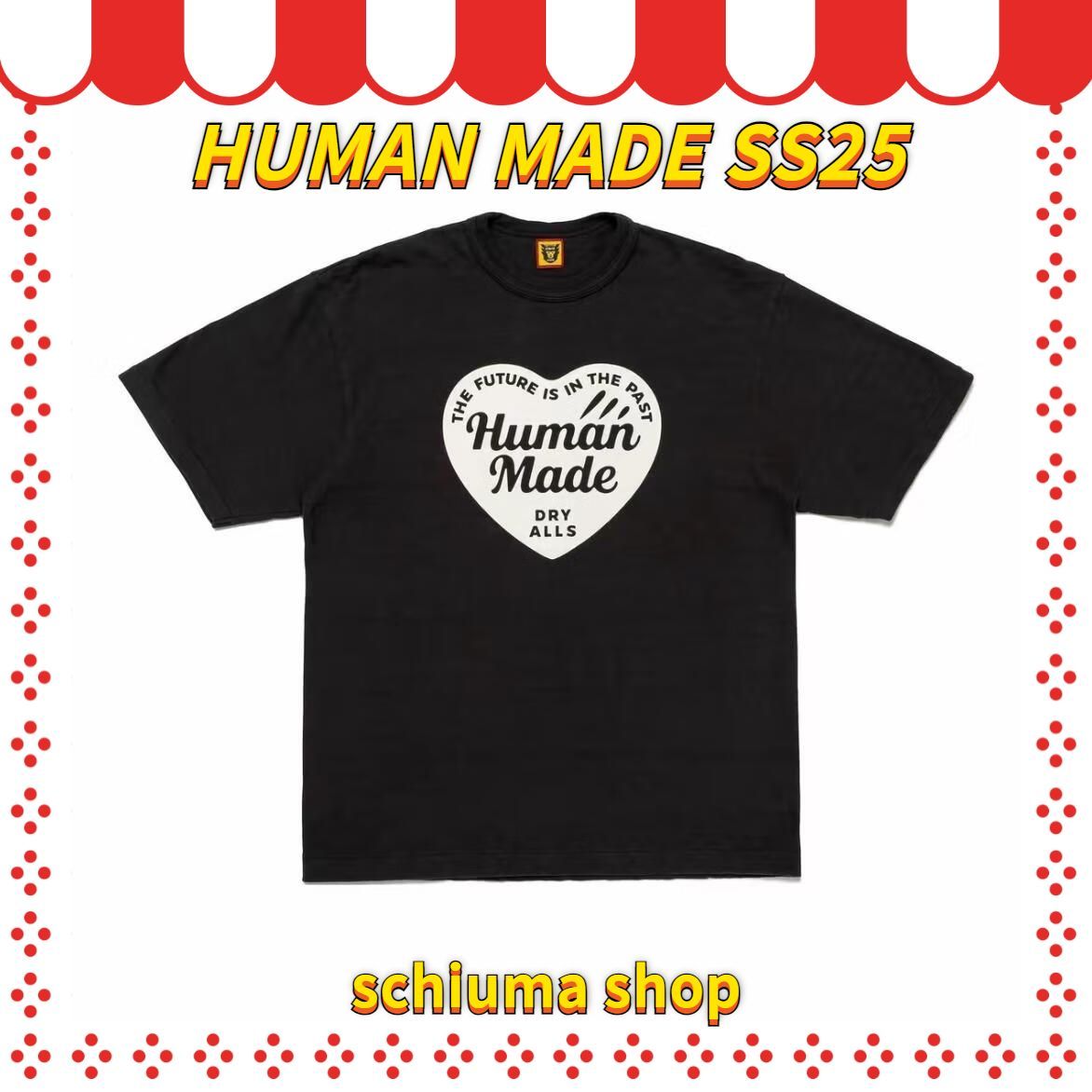 HUMAN MADE SS25 ヒューマンメイド Tシャツ 半袖 ハート型 ロゴ