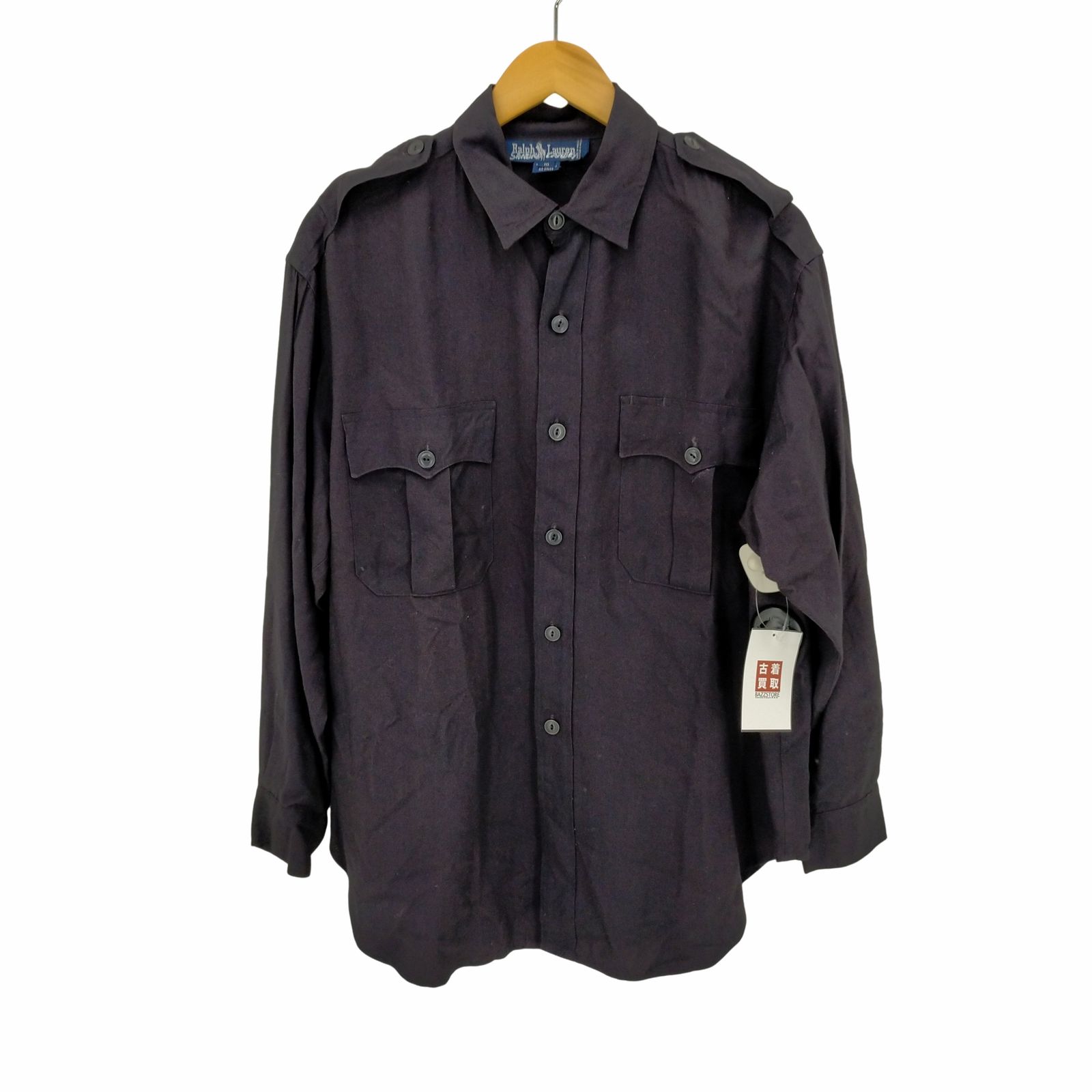 ラルフローレン RALPH LAUREN 90S ネコ目ボタン エポレット付きレーヨンシャツ メンズ  10
