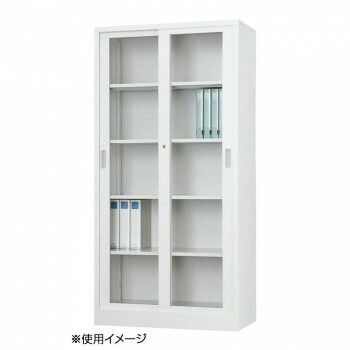 豊國工業 36深型ガラス引戸書庫 TS-36DG CN-85色 ホワイトグレー