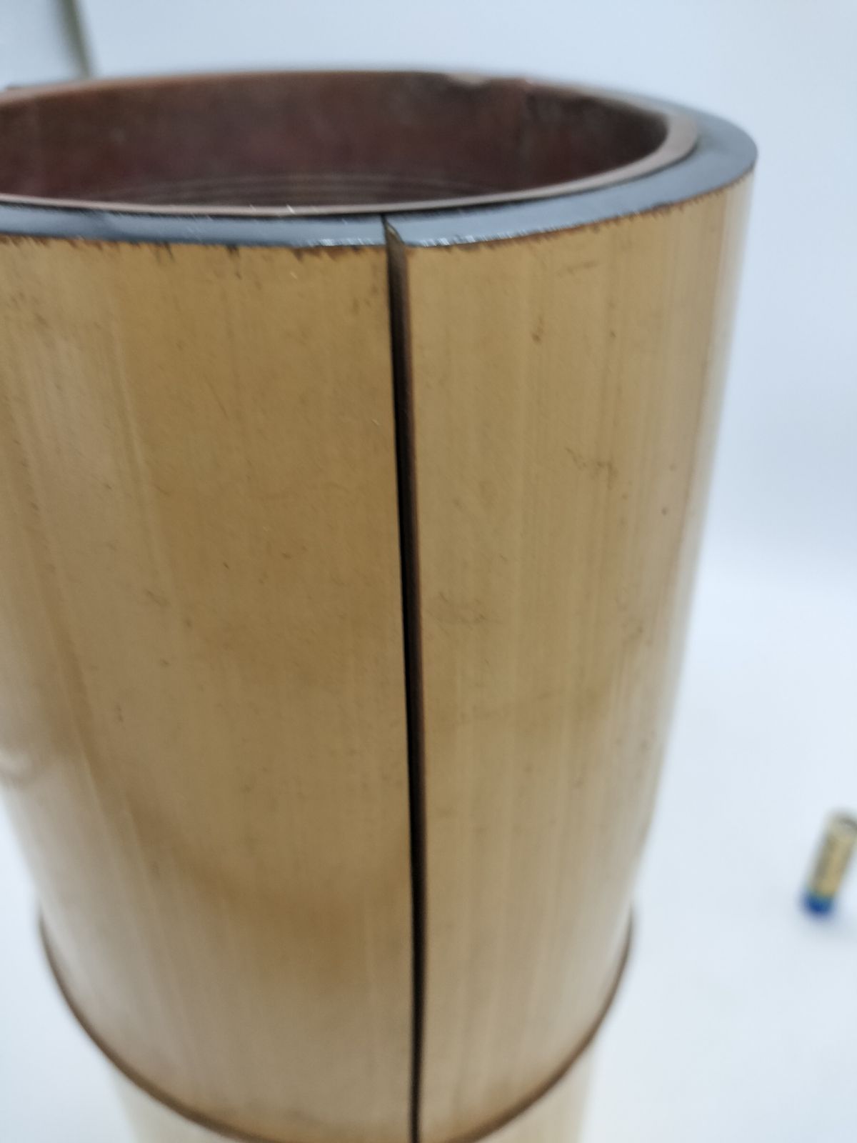 花器 竹製 円形 黄色 窯 工房 池坊 変形 シンプル 生花 華道 手作り