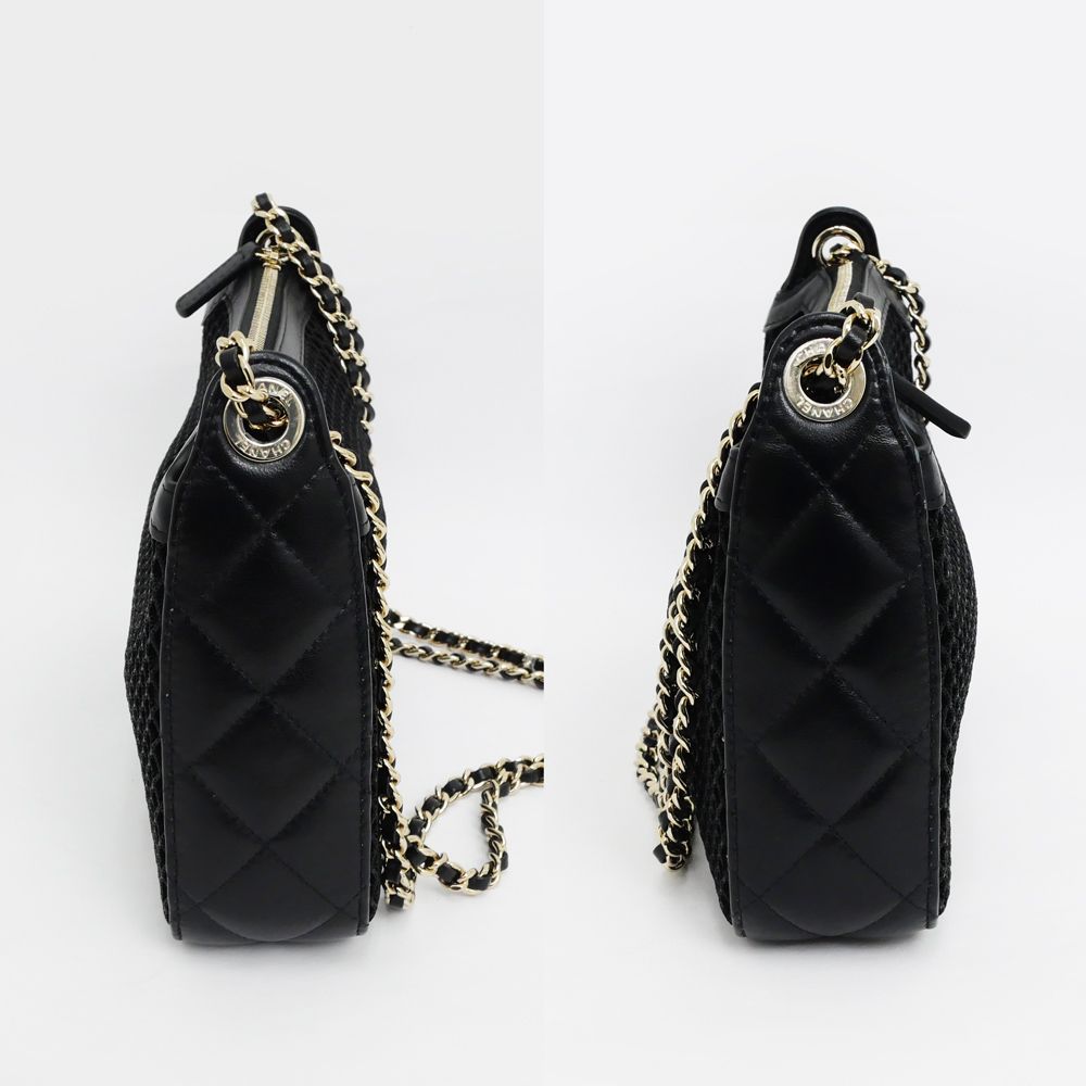 CHANEL シャネル　バッグ Clutch with chain - メッシュ & シャイニー ラムスキン