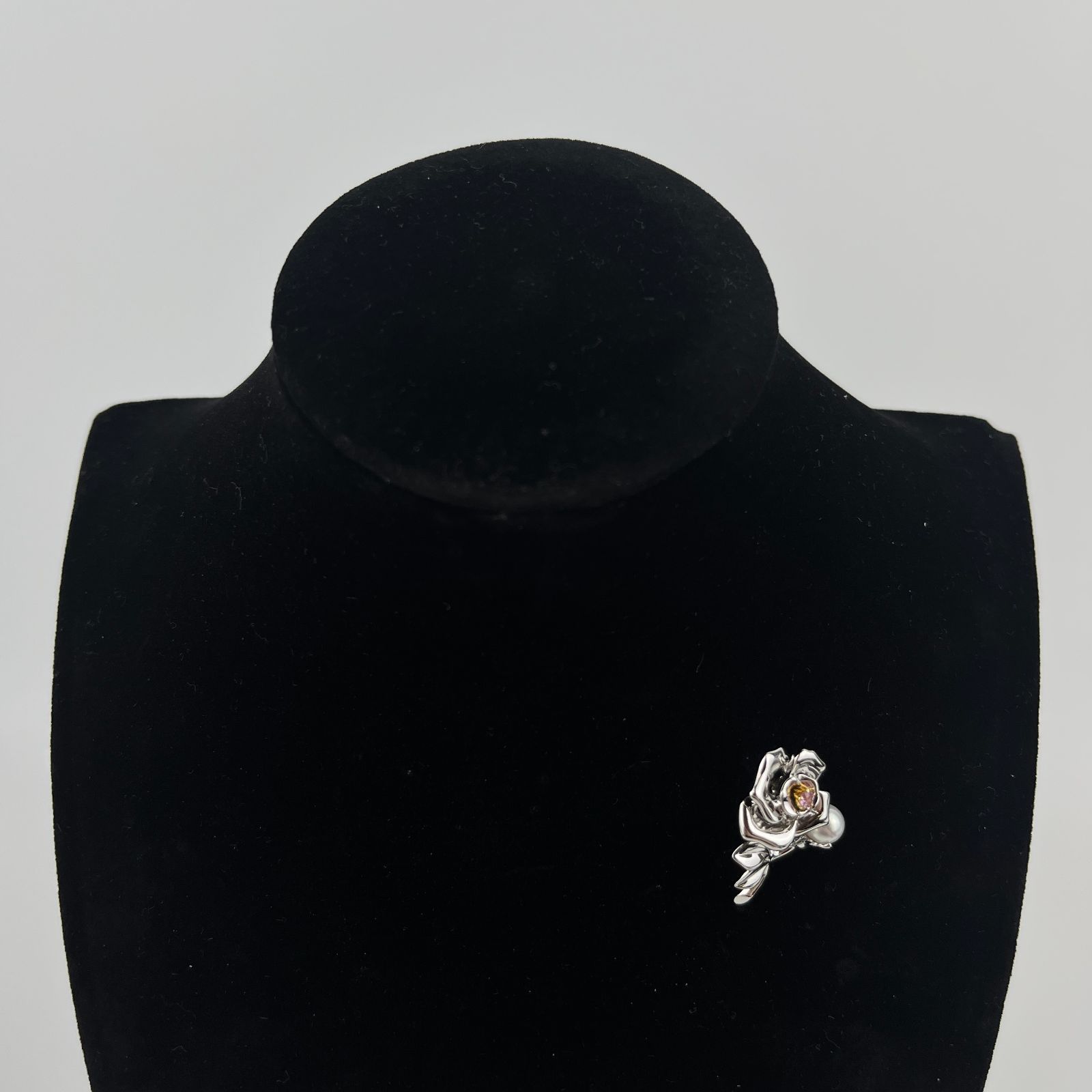 MIKIMOTO ミキモト バラ アクセサリー ブローチ パール シルバー ヴィンテージ レディース HIBUOCHI VINTAGE