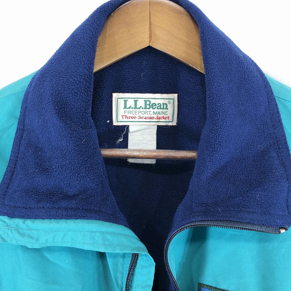 90年代 USA製 L.L.Bean エルエルビーン ナイロンジャケット アウトドア キャンプ アウター 防寒 ブルー (メンズ L相当)   O8032