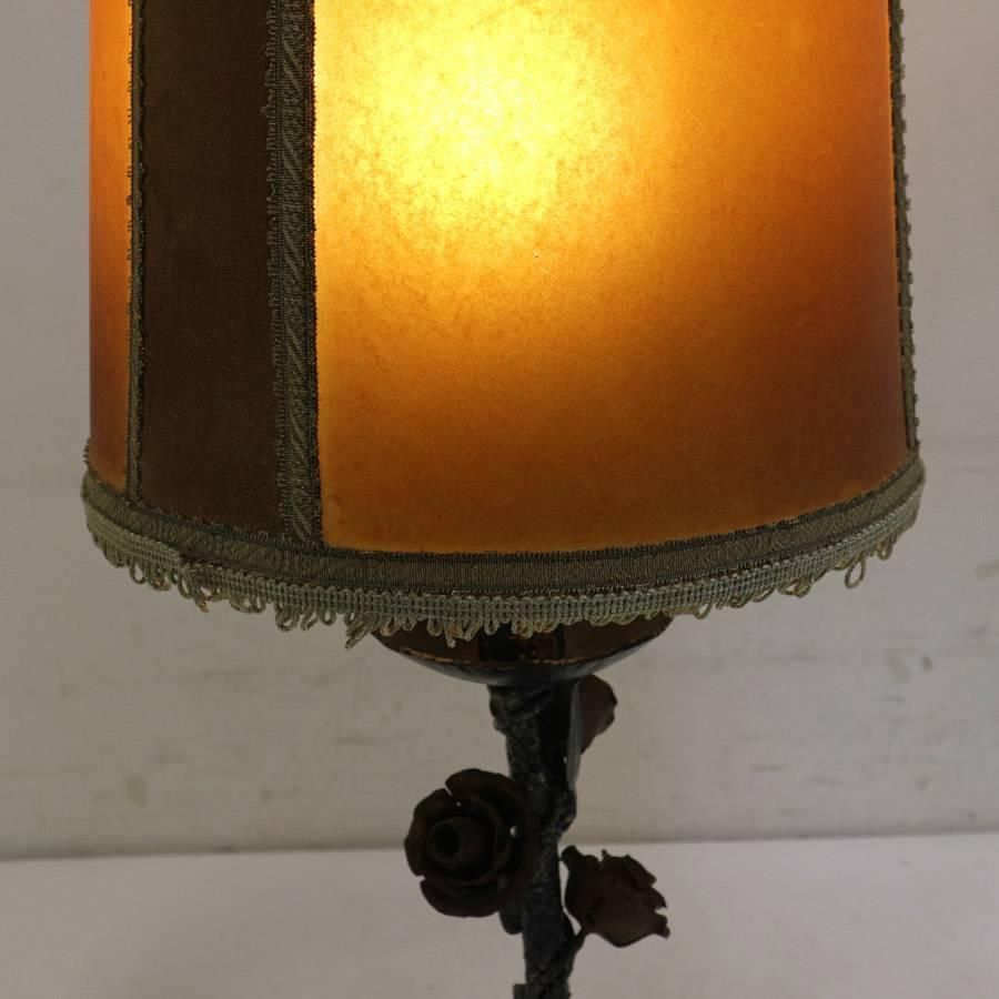 ガレ風ランプ スタンドライト アール・ヌーヴォー調 擦りガラス