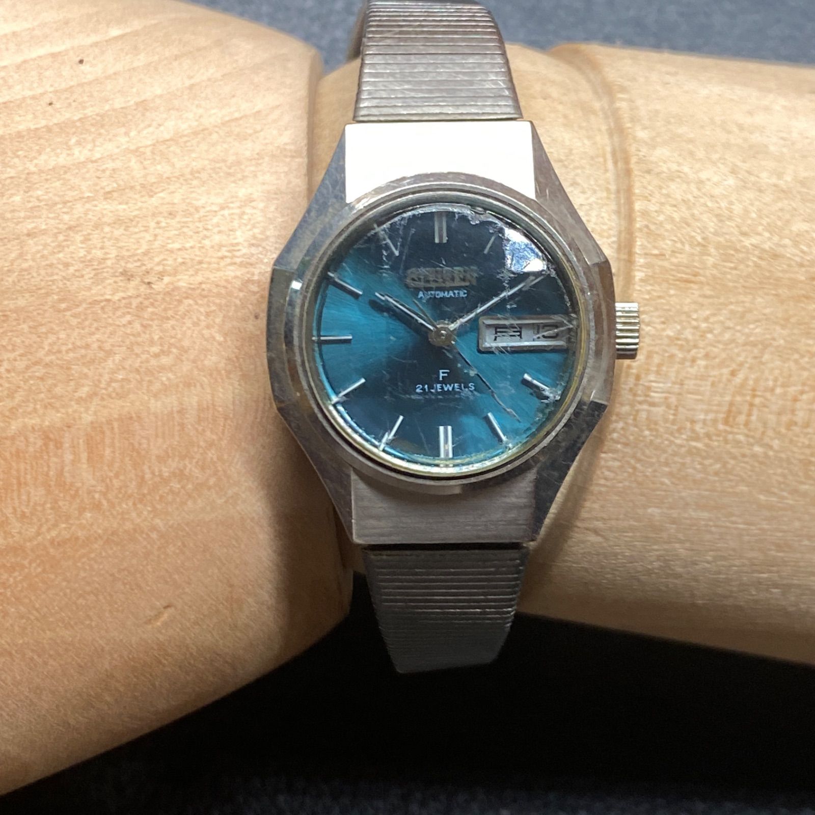 シチズン CITIZEN 4-700414 カットガラス 21石 自動巻き 機械式