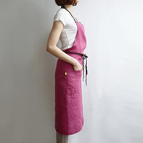 リネンフルエプロン マノン マゼンタ A266 リーノ エ リーナ Lino e Lina WWW_NOITHATQUANGTHANH_NET