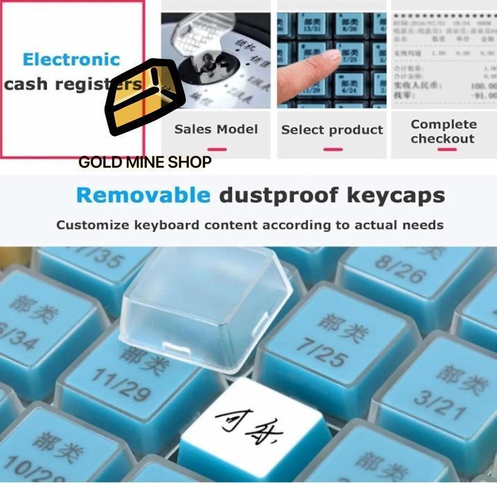 48キー電子キャッシュレジスター LEDディスプレイデスクトップキャッシュレジスター機器