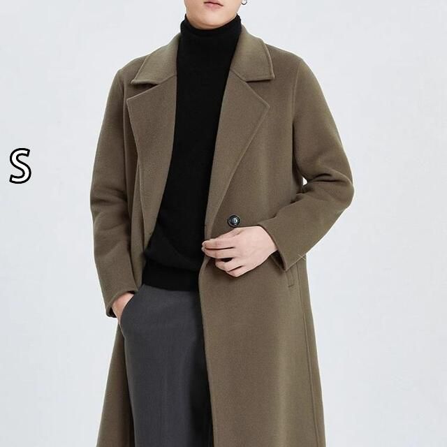 S メンズ ファッション 服 用 オシャレ シンプル 大人 かっこいい 大きいサイズ ストリート 紳士服 英国 アメリカン 両面 コート ダブルブレスト ウール ミドル丈 ウインドブレーカー