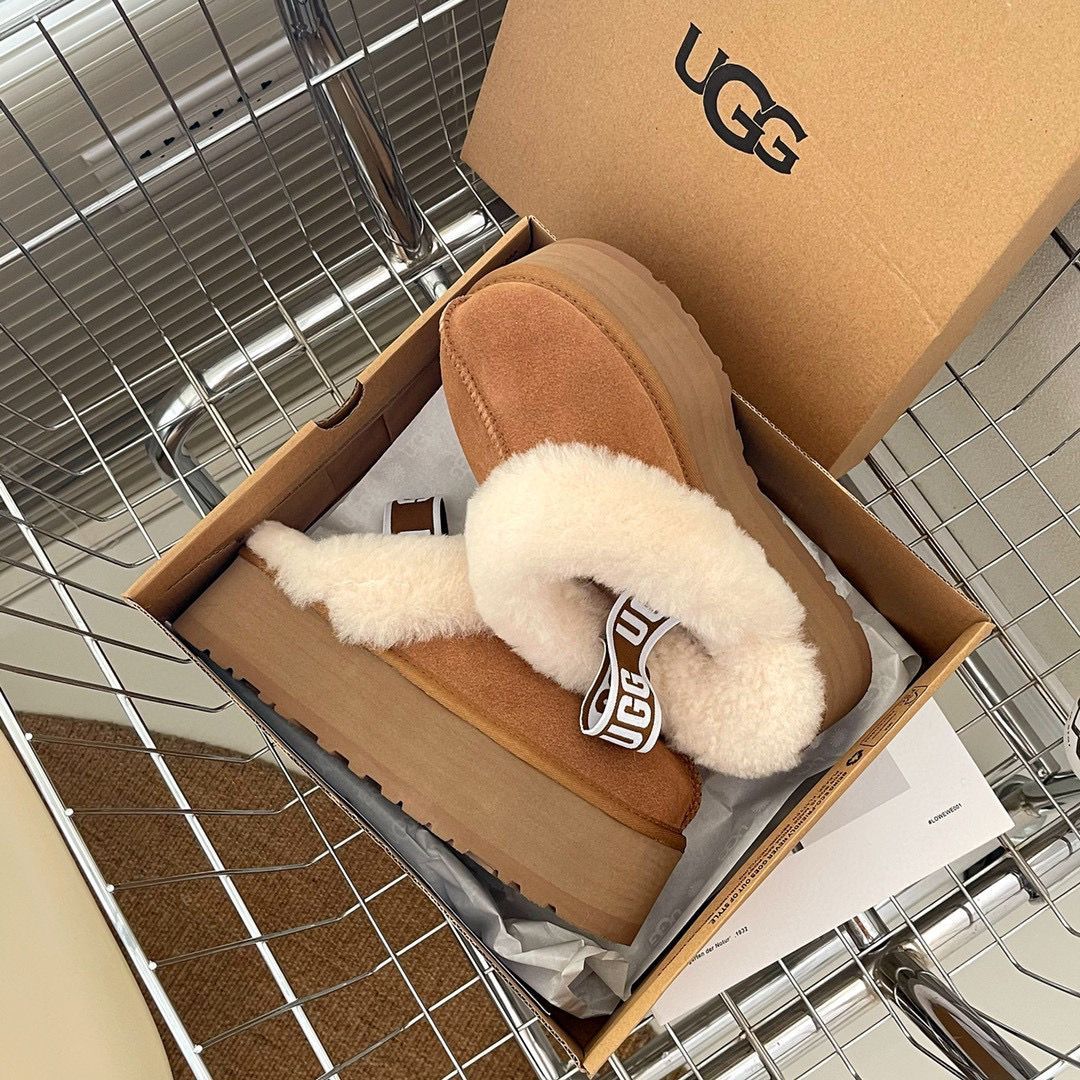 新品 UGG アグ サンダル レディース ファンケット 厚底 5cm ブラウン