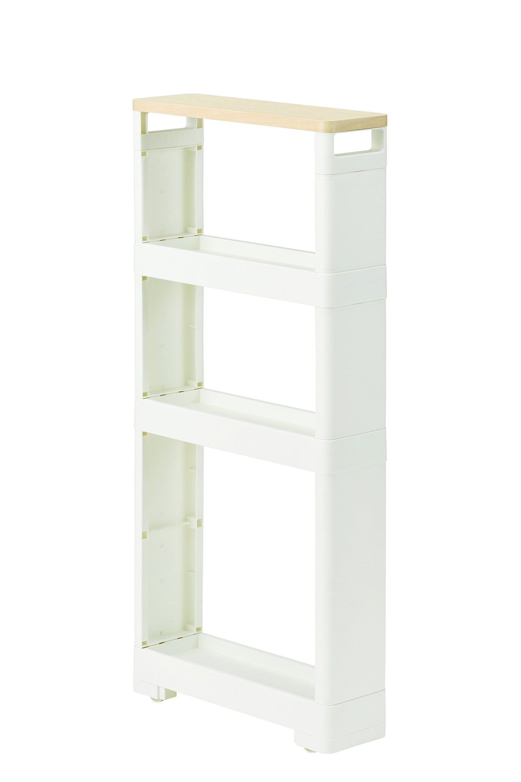 Astage) 隙間収納ワゴン ホワイト 12×40×85cm JEJアステージ(JEJ すきま収納 リセ スーパースリムラック ウッドマルチ4段 コロ付き キッチン ランドリー 洗面所