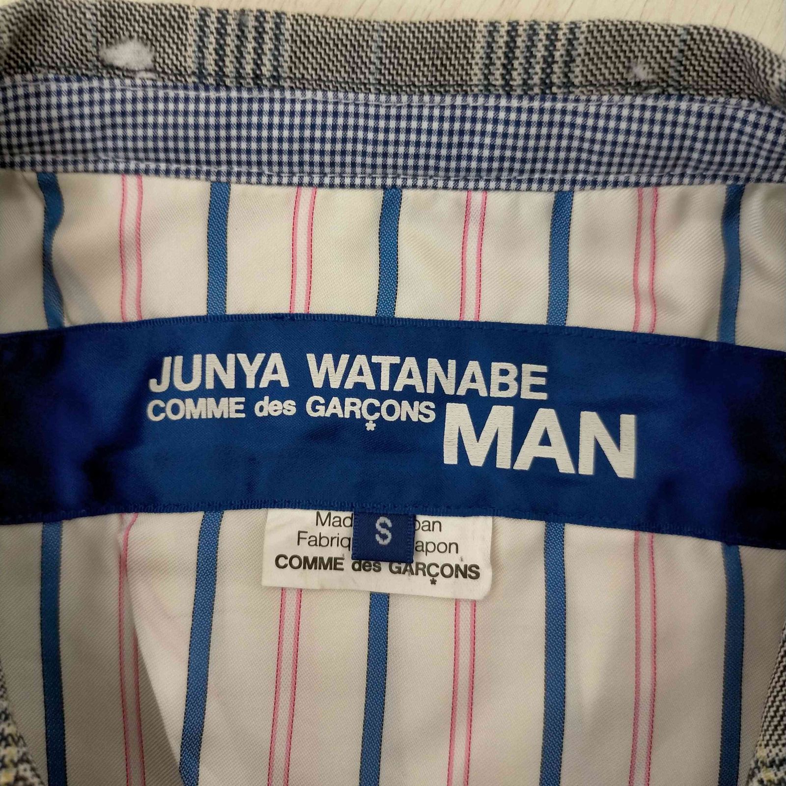 ジュンヤワタナベコムデギャルソンマン JUNYA WATANABE COMME des GARCONS MAN AD2009 10SS チェック  3Bテーラードジャケット メンズ JPN：S - メルカリ