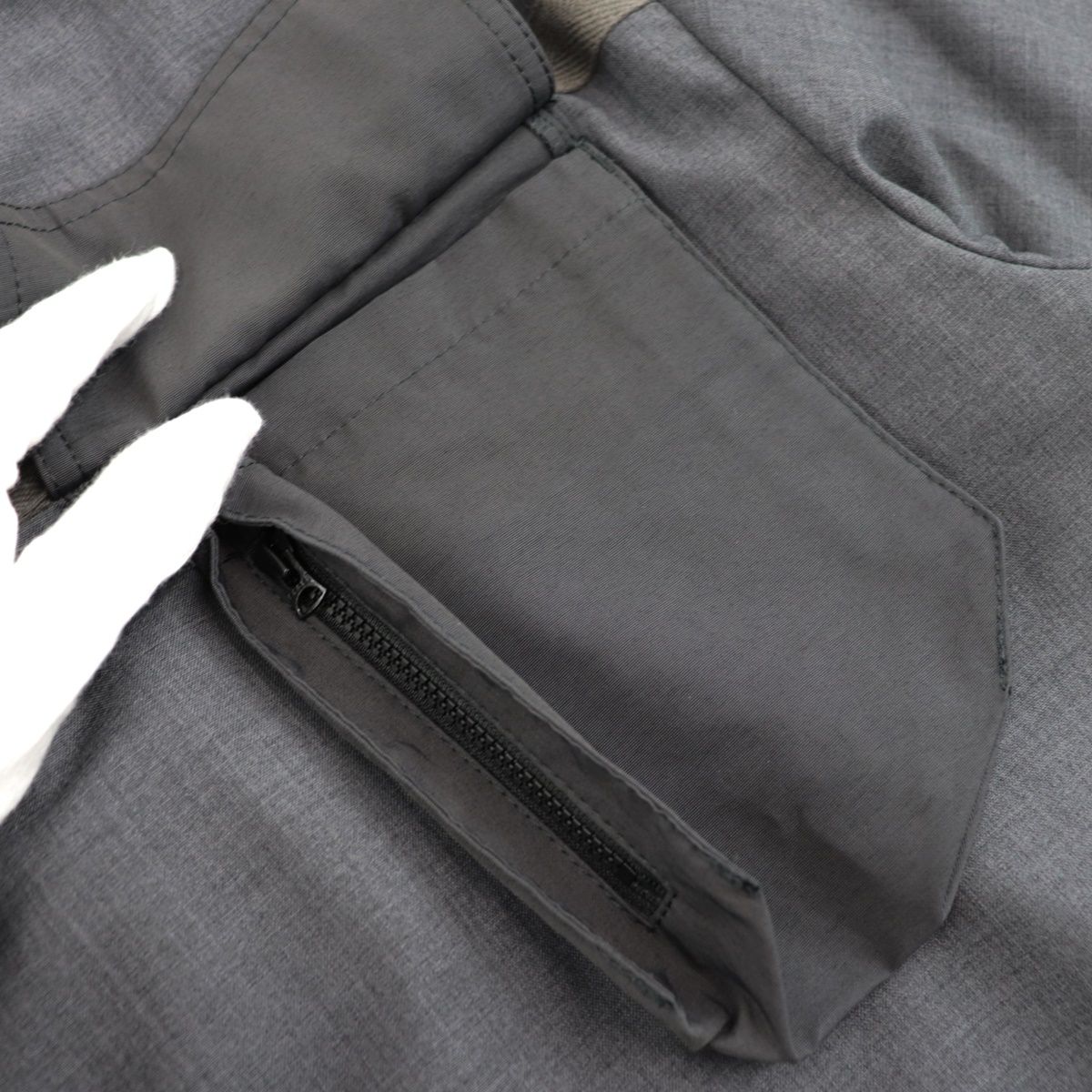 未使用 サカイ 22SS Suiting Mix Pullover スーチングプルオーバーシャツ メンズ グレー 1 ドローコード クルーネック  sacai