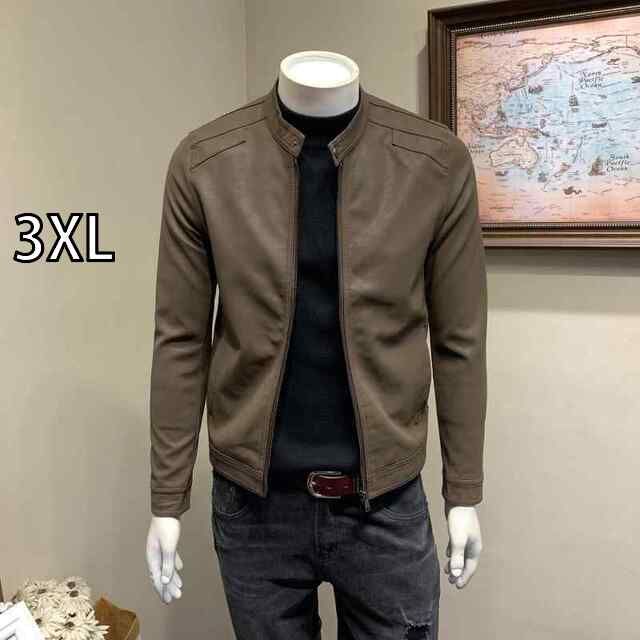 3XL メンズ 服 シンプル ファッション オシャレ 大人 かっこいい 大きいサイズ ストリート 紳士服 春 Pu エコ レザージャケット スリム スタンドカラー ライダース トップス ジャケット