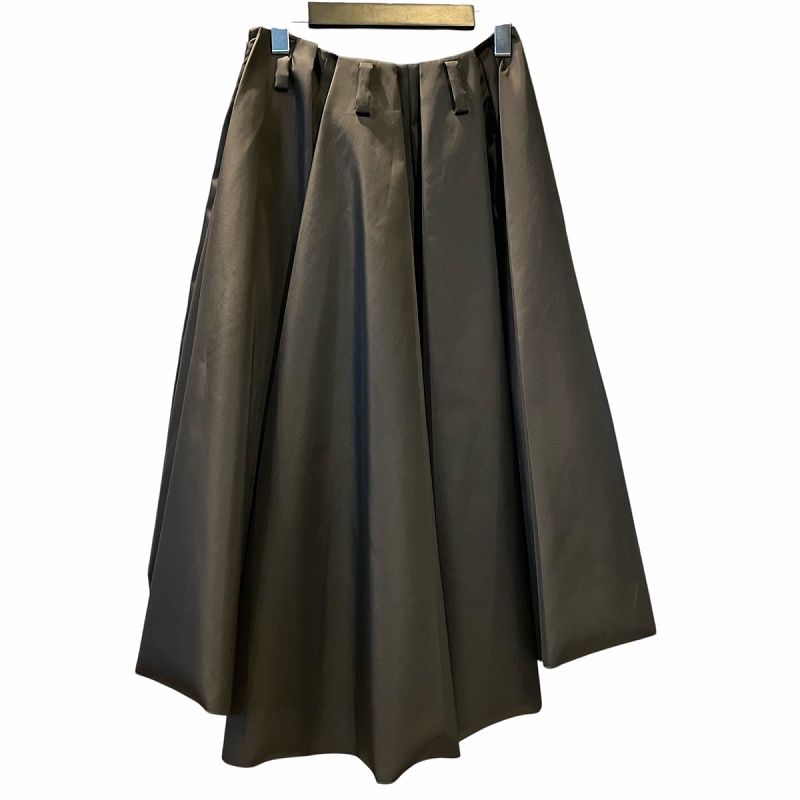 PRADA ナイロンスカート　38S Prada Re Nylon Belted Maxi Skirt Nylon Gabardine Logo Black