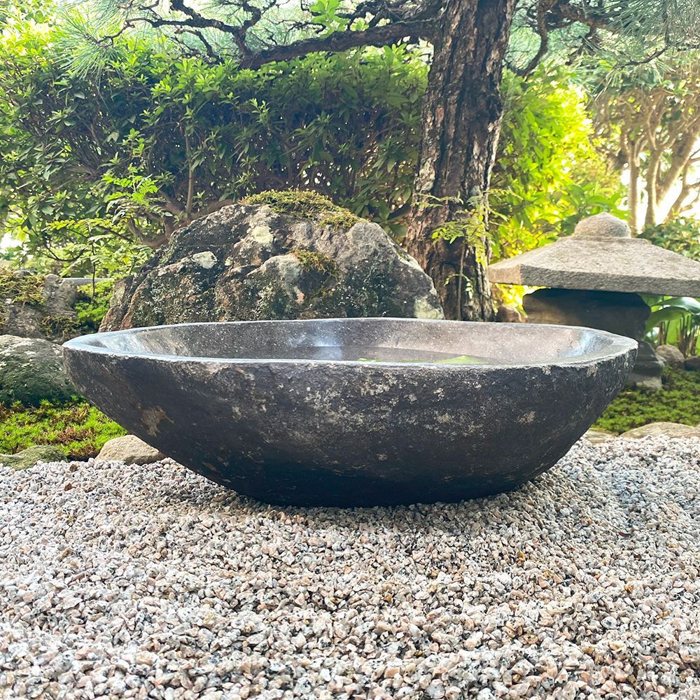 つくばい 手水鉢 蹲 水鉢 睡蓮鉢 メダカ鉢 金魚鉢 石 大型 おしゃれ 庭 水盤 鉢 坪庭 和風 ガーデニング XXXL (3) - メルカリ