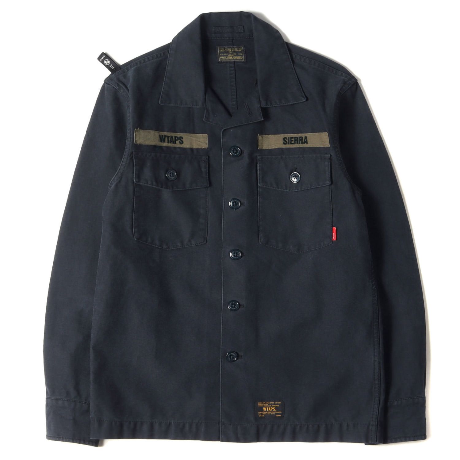 美品 WTAPS ダブルタップス シャツ サイズ:S バックサテン ミリタリー 