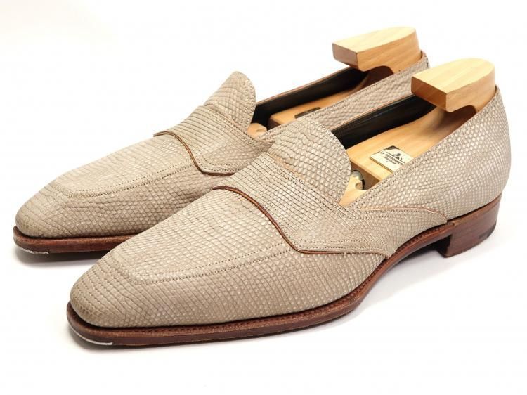 美品PRADA プラダ チョコレートブラッシュドレザーローファー ベージュ  