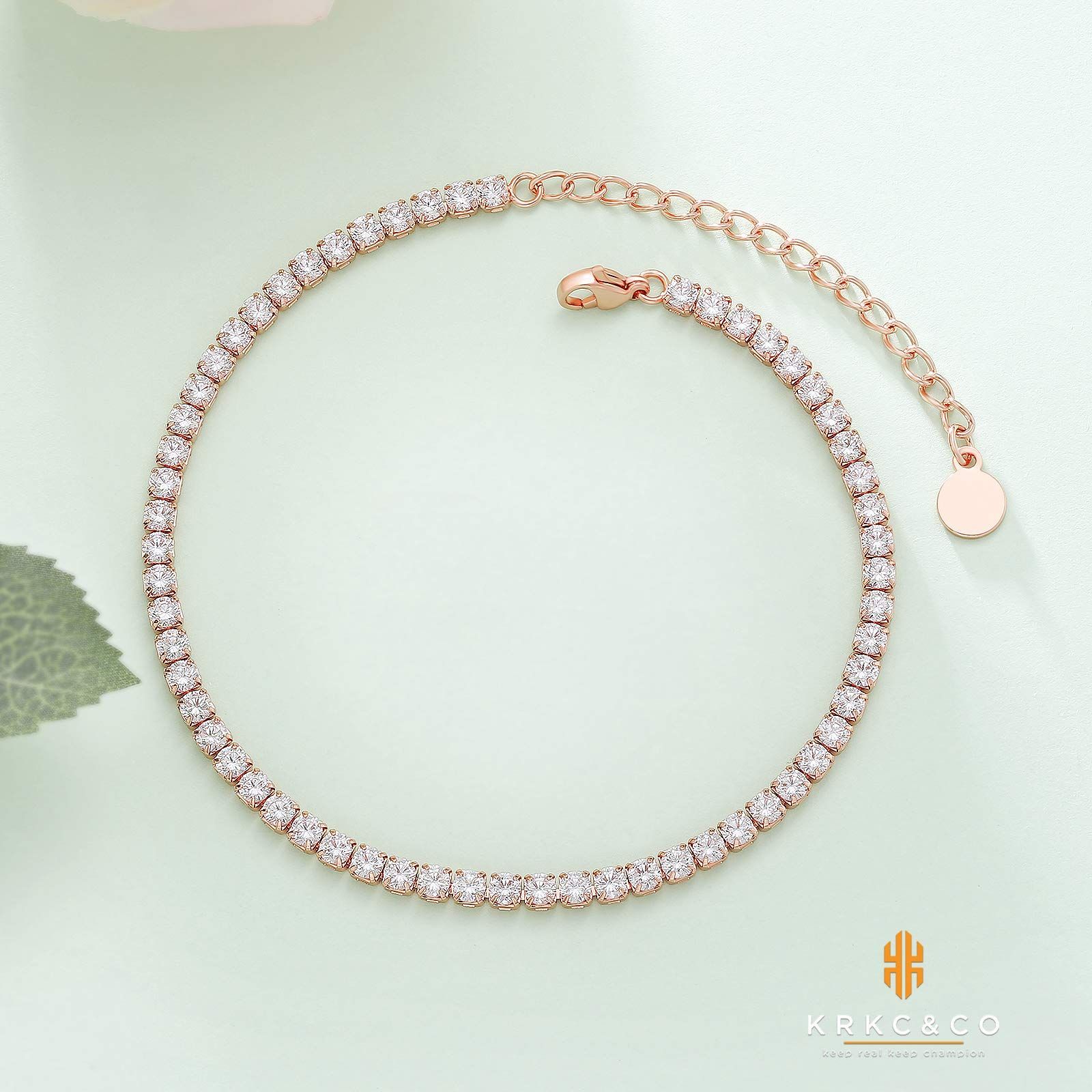 数量 幅3 4 mm テニスアンクレット ステンレス レディース ダイヤストーン 21 5 cmアジャスター ジルコニア アンクレット テニスブレス キラキラ シンプル KRKC-CO かわいい 足首