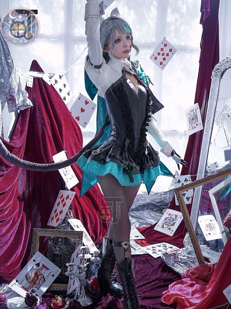 【新品未使用】 猫と三丁目 原神 リネット 双子 コスプレ衣装 ※ウィッグ 靴 トランプ追加可能 コスチューム ハロウィン仮装 イベント衣装 コスプレセット 高品質コスプレ 再現度高め