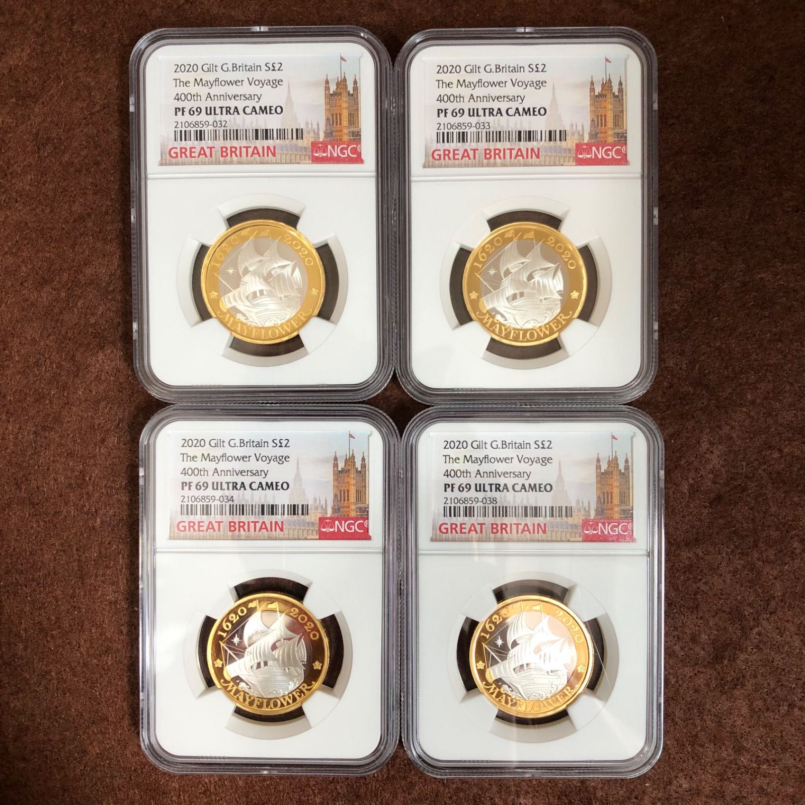 メルカリ最安値　2020年 メイフラワー航海 2ポンド ギルト銀貨 2020年 メイフラワー航海 2ポンド ギルトコイン - メルカリ