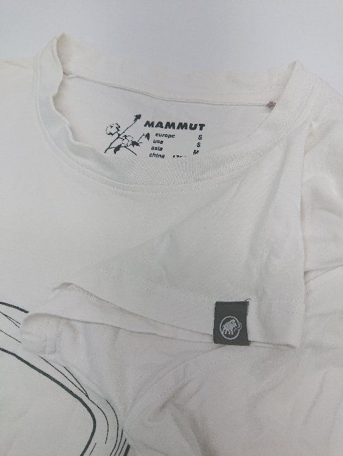 ◇ MAMMUT マムート フロントプリント 半袖 Tシャツ カットソー サイズM オフホワイト ブラック系 メンズ P 