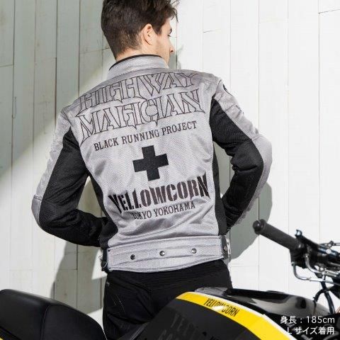 イエローコーン YELLOW CORN バイクジャケット メッシュ ライダースL ☆YeLLOW CORN イエローコーン ライダースジャケット ビンテージ