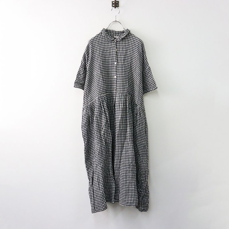 サマンサモスモス ツハル 綿麻ギャザーシャツワンピース カーキ 麻混 ファッション TSUHARU by Samansa Mos2 綿麻ギャザーシャツワンピース