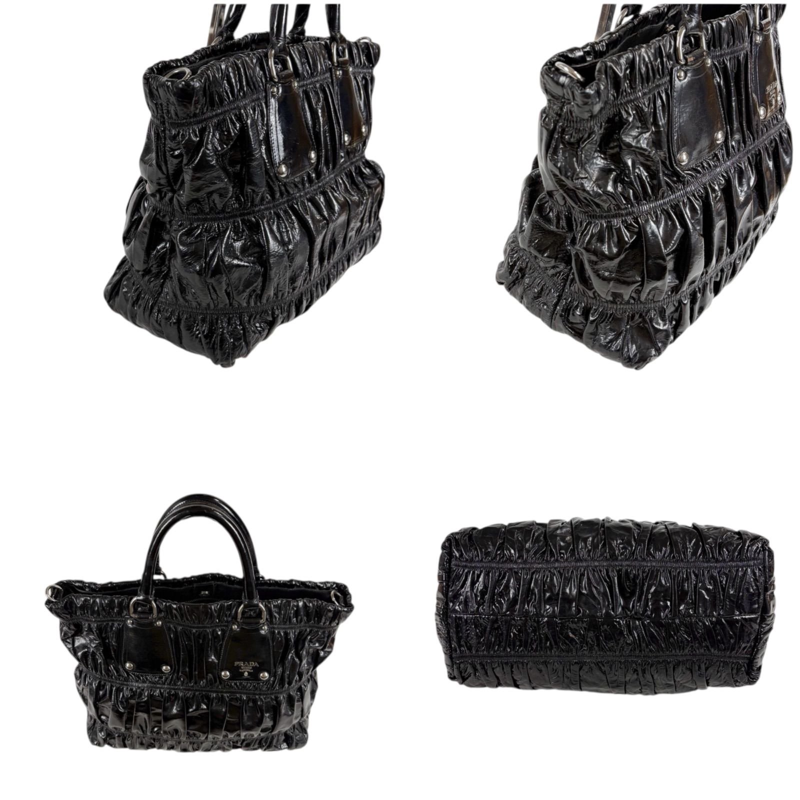 プラダ PRADA パテントレザー 2WAY ショルダーバッグ ハンドバッグ 
