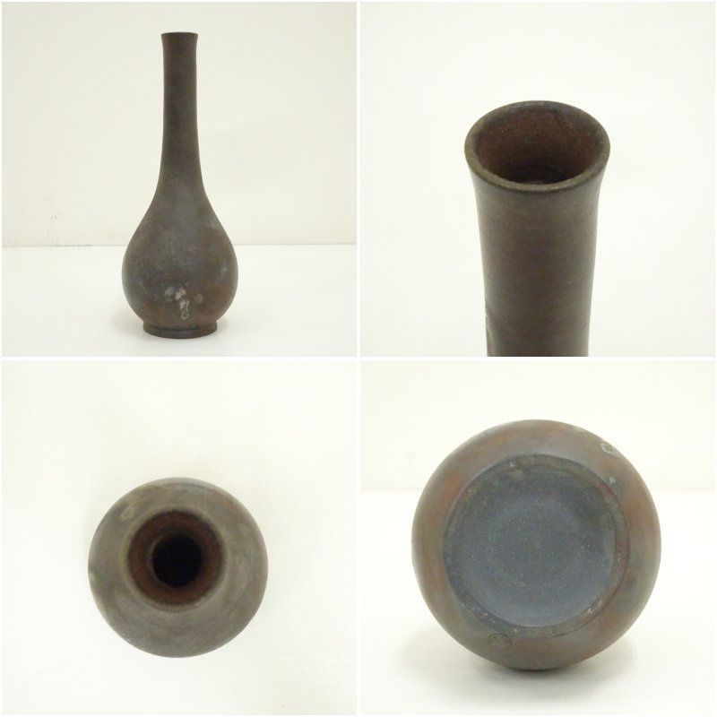 古備前 四方口花入 備前焼 華道具 茶道具 花器 フラワーベース 花瓶 置物 備前焼 桃山造 花入（共箱） 花入れ 茶道 茶道具 花瓶 花器