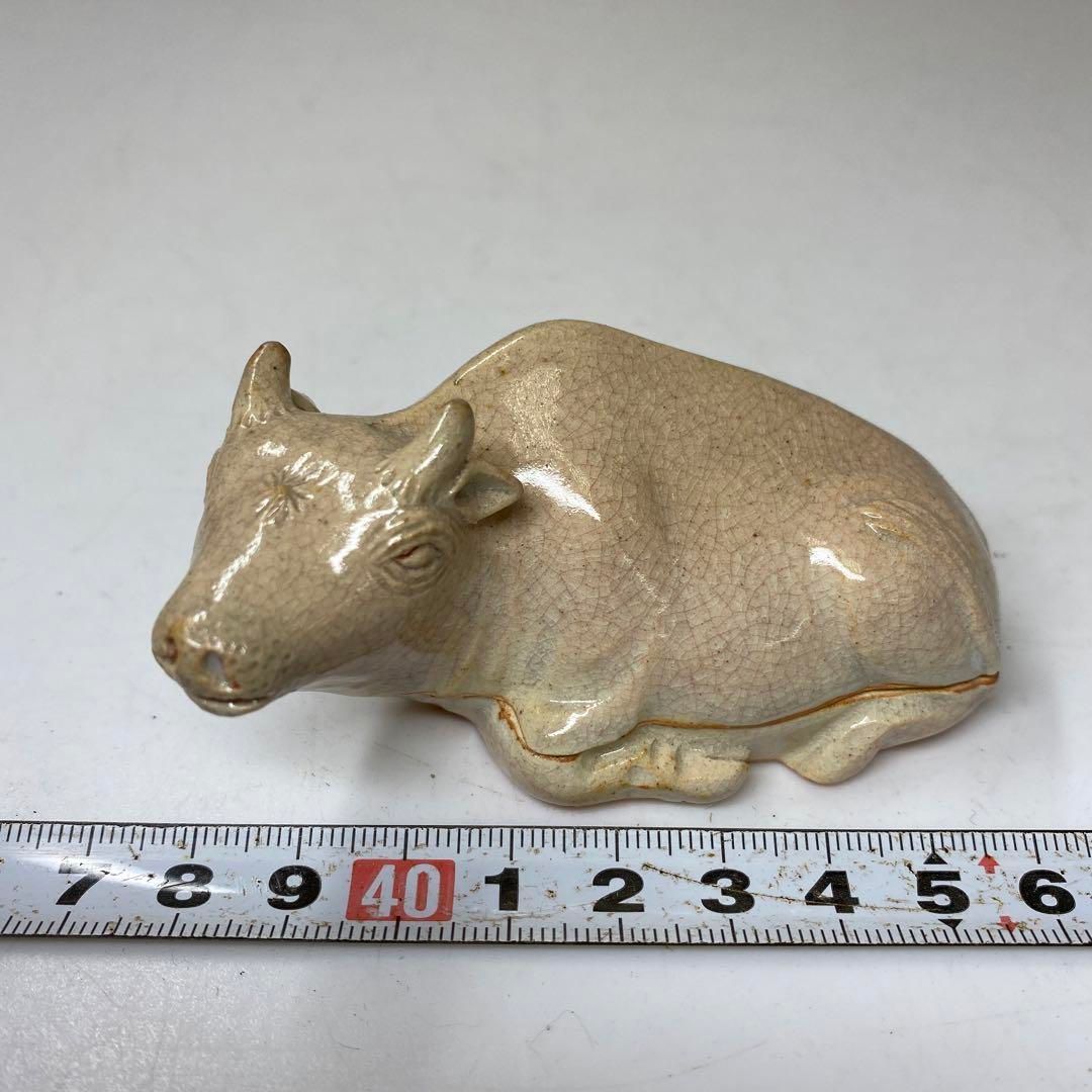 十代 高麗陶兵衛 萩焼 牛香合 共箱 東さ6-1021 2F