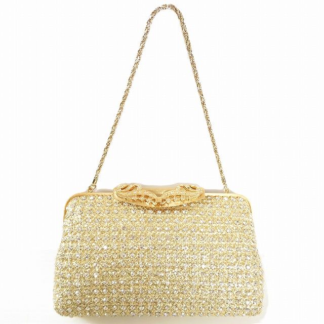 anb ピエールバルマン PIERREBALMAIN パーティーバッグ クラッチバッグ チェーン ラインストーン ゴールド レディース 949008