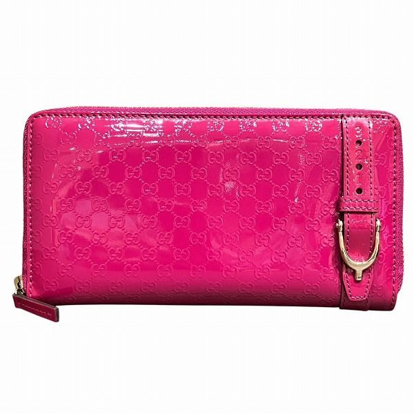 グッチ GUCCI グッチ GUCCIシマ ジップアラウンドウォレット 309758 エナメルピンク 長財布 レディース