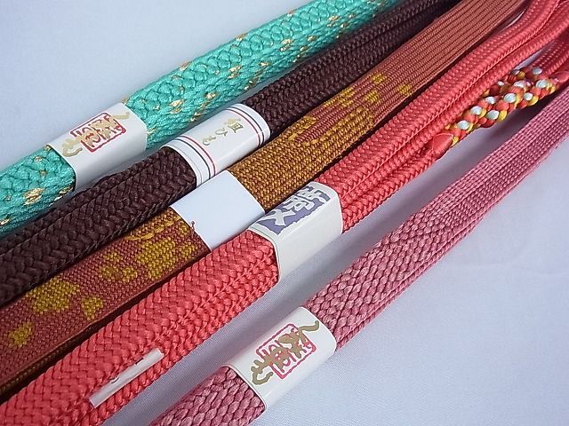 平和屋1■和装小物　上質な帯締め１０本セット　高麗組　大島紬　雅流　礼装用　金糸など　逸品　未使用　3s500088