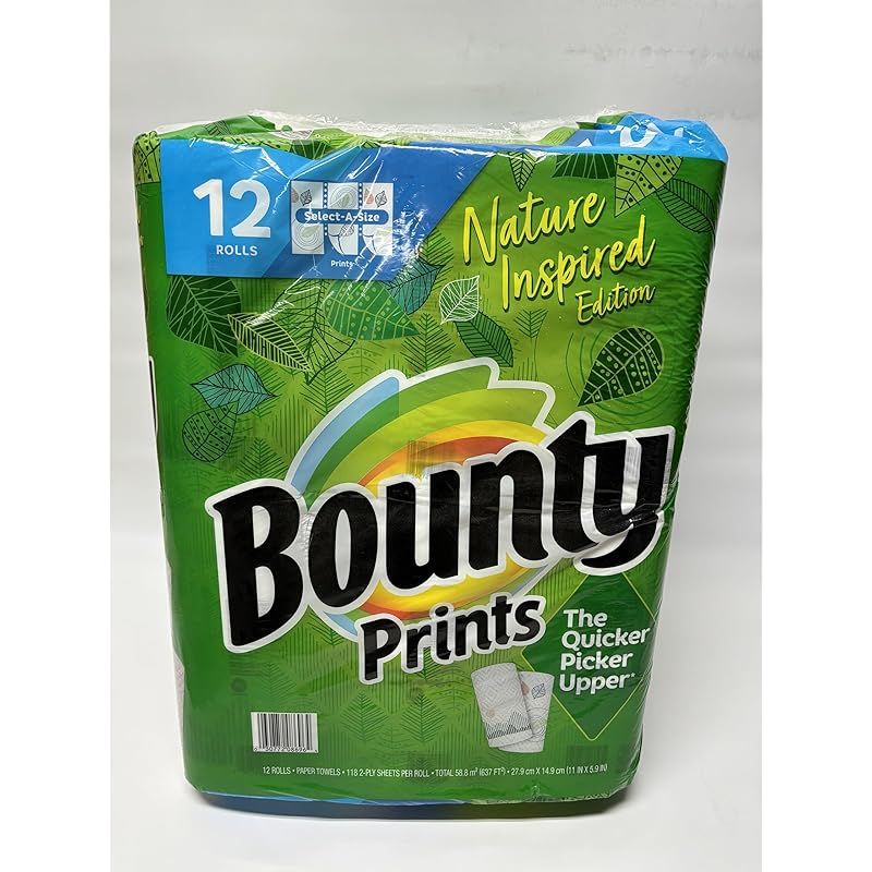 バウンティー ペーパータオル 12ロール プリント カラー 柄あり
