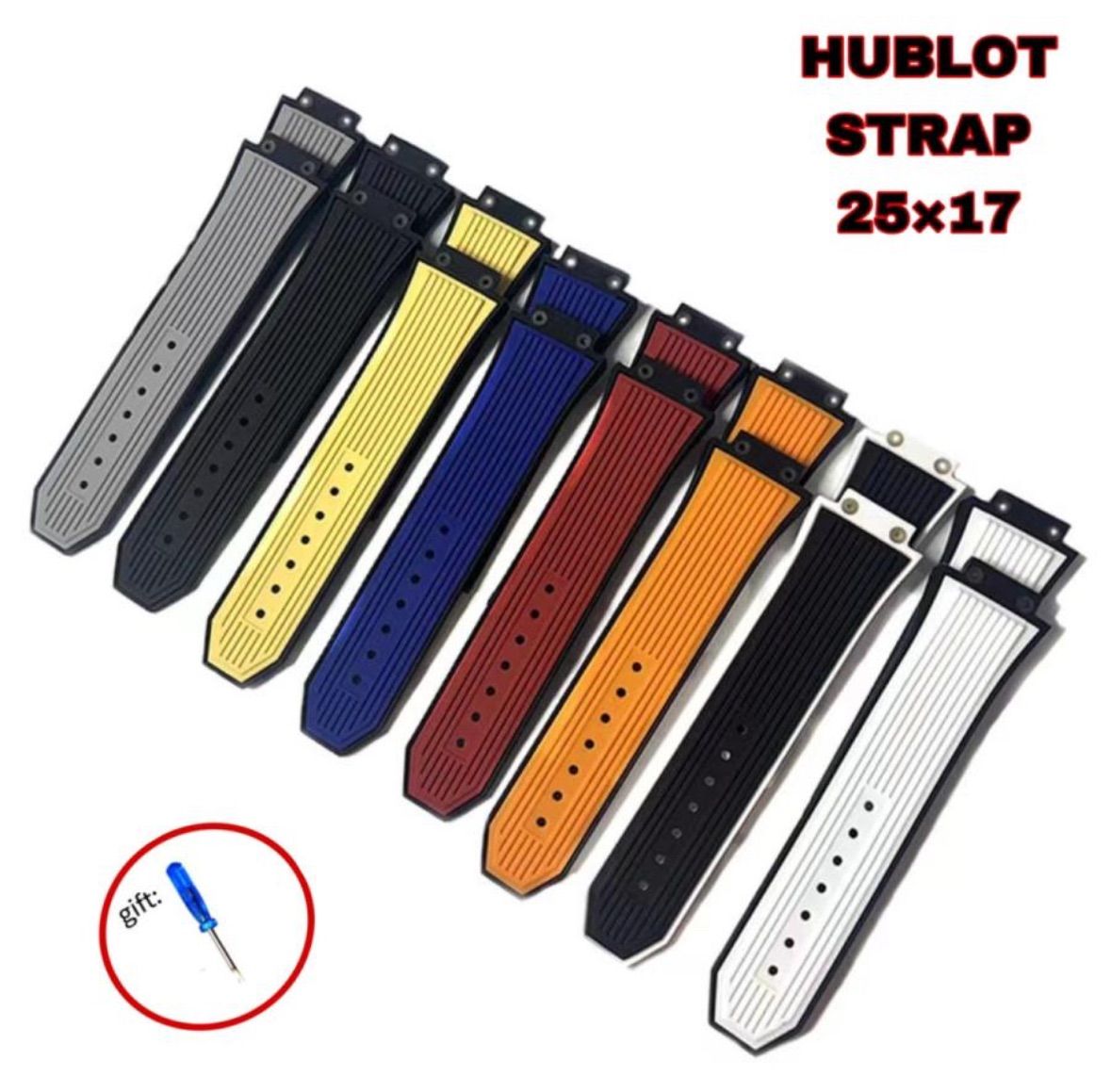 ウブロ HUBLOT 用 社外互換品 ラバー ベルト 25ｘ17mm バックルなし ビッグバン BIG BANG - メルカリ