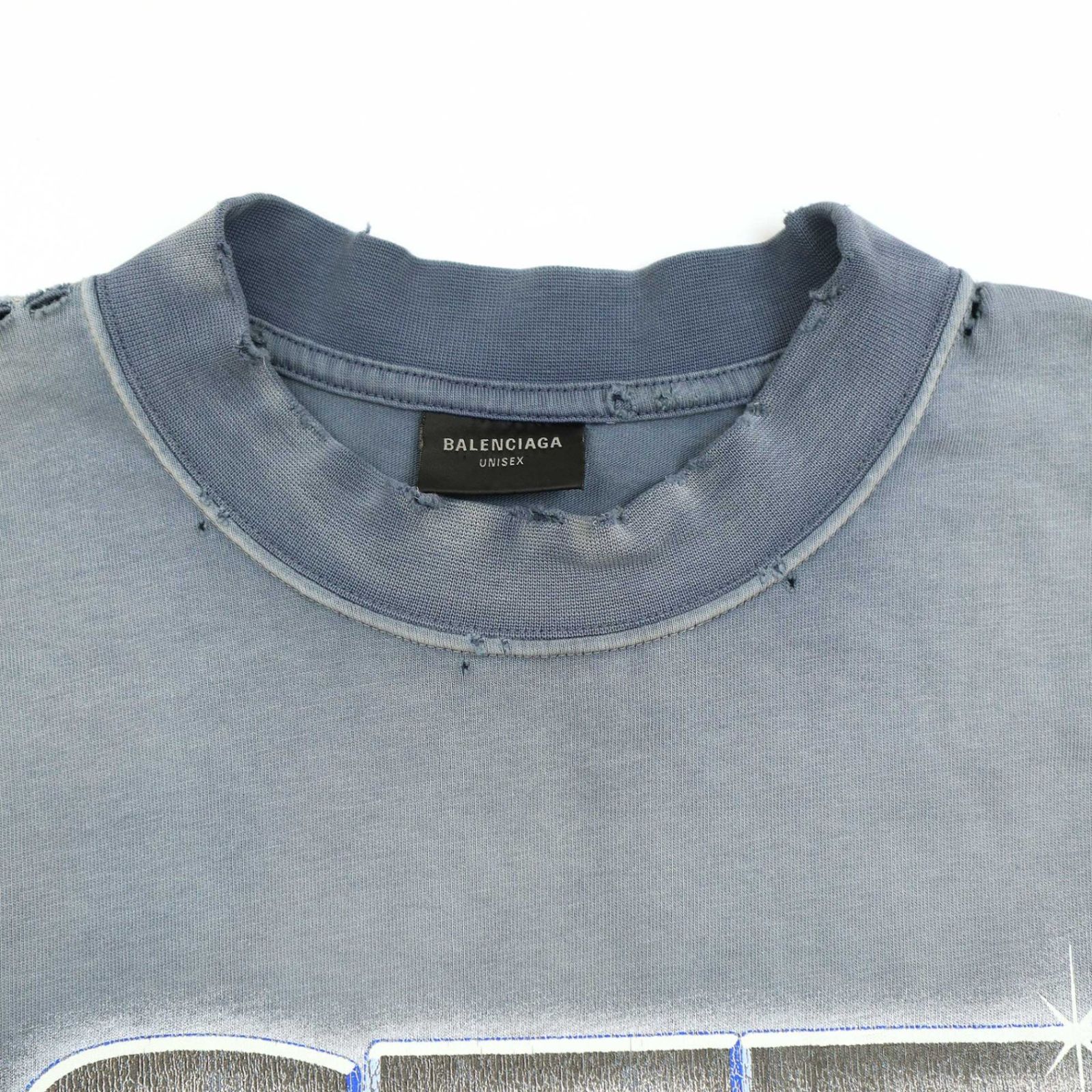 24SS balenciaga SNBN tee Sサイズ BALENCIAGA バレンシアガ SNBN ダメージ加工 Tシャツ
