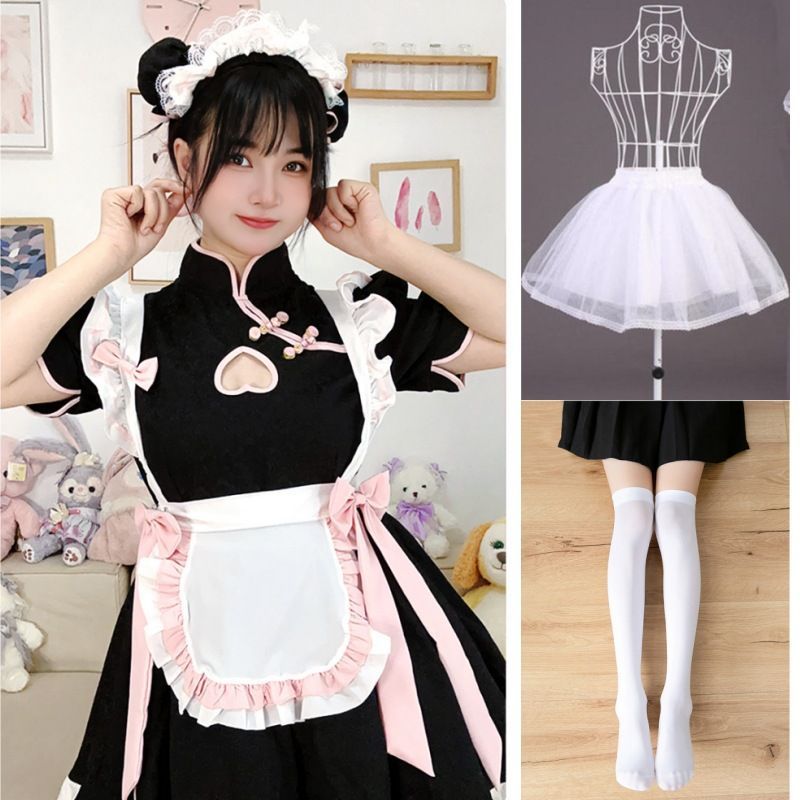 短袖旗袍萌迷你服装中华风可爱连衣裙cosplay迷你服装性感万圣节圣诞女仆装化装人气 harukita cosplay化装
