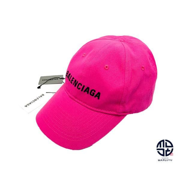 BALENCIAGA バレンシアガ ロゴ刺繍 ピンク キャップ 帽子 サイズL(58cm ...