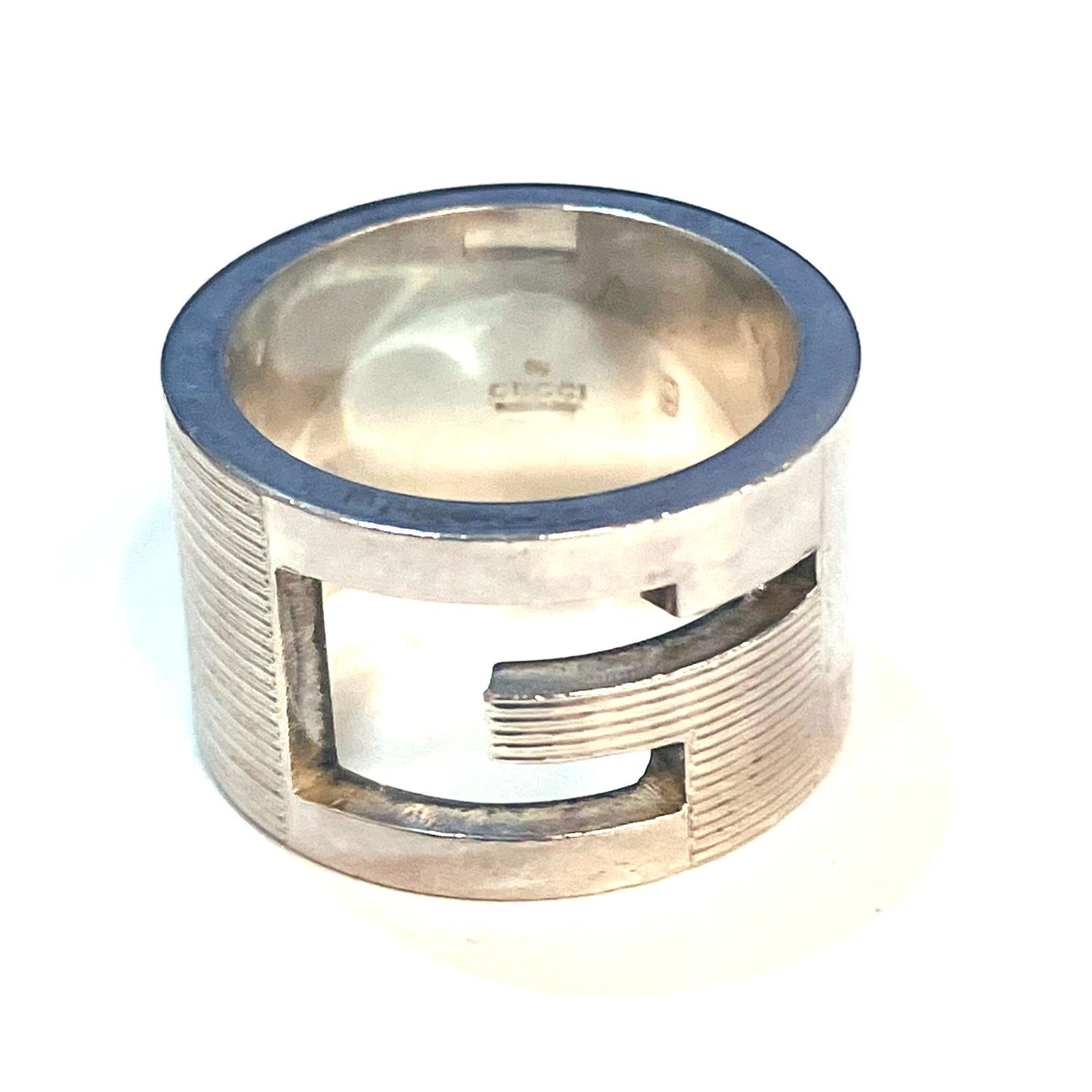 GUCCI グッチ ブランテッド カットアウト リング SILVER925 8号