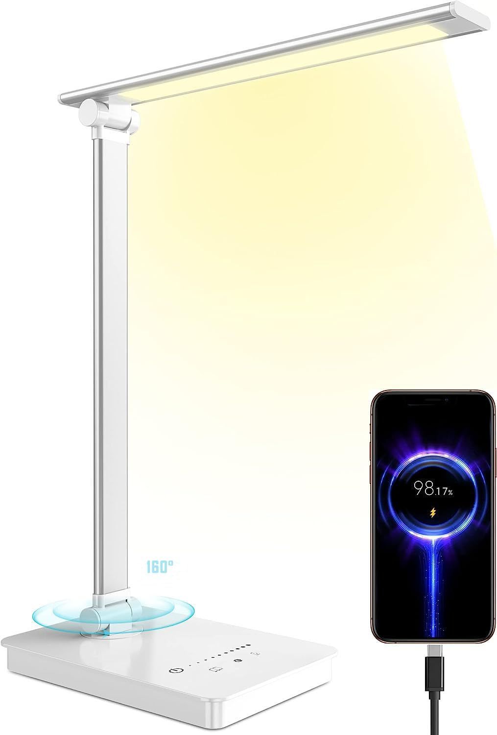 【色: 銀3】デスクライト led 目に優しい 電気スタンド勉強 Hriiiiy