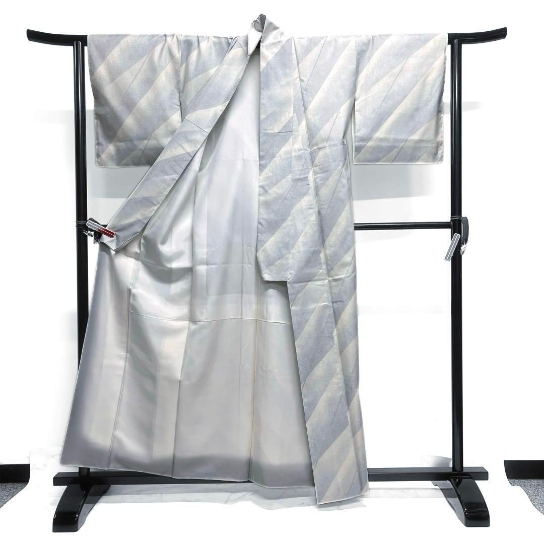 未着用 飯島輝也 小紋 江戸小紋 極鮫小紋 モノトーン 着物 032a d