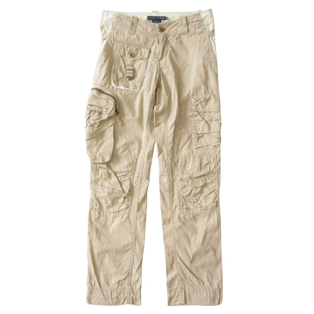 RALPH LAUREN ラルフローレン パラシュート カーゴ パンツ ミリタリー サイズ7 ベージュ レディース 古着